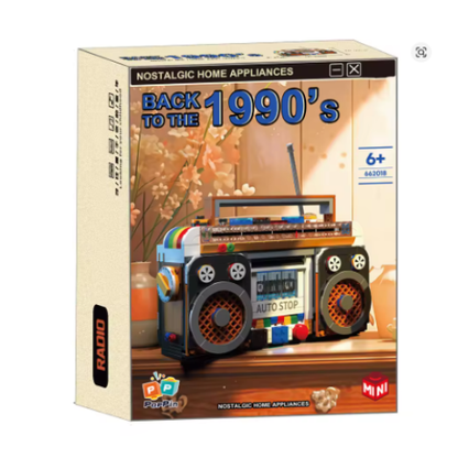 Radio Retro Vintage de Bloques para Montar